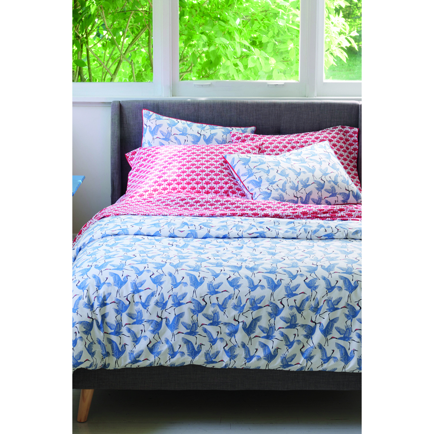 Martex Family Of Cranes Duvet Cover Set - Blue Single