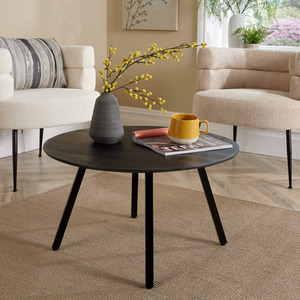 Home Source Caribou Mango Wood Round Coffee Table