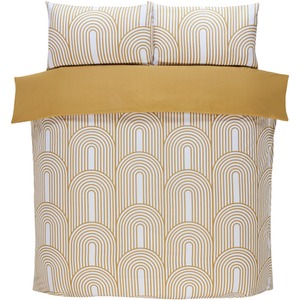 Arches Geometric Polycotton Duvet Set With Pillowcase