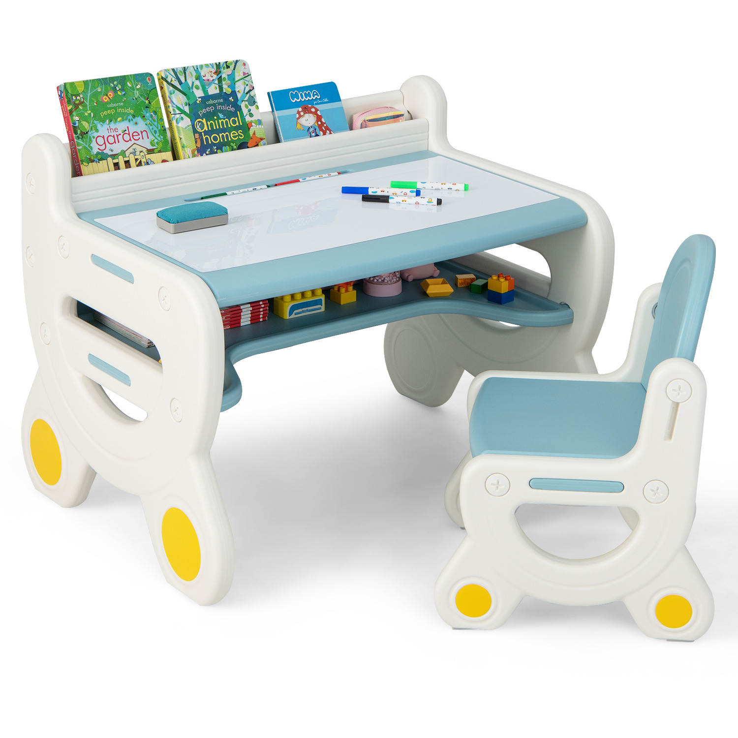 Kids Art Table And Chair Set - Blue