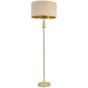 Marissa Brushed Gold Stacked Ball Floor Lamp with Metallic Shade