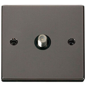 Black Nickel Satellite Socket 1 Gang