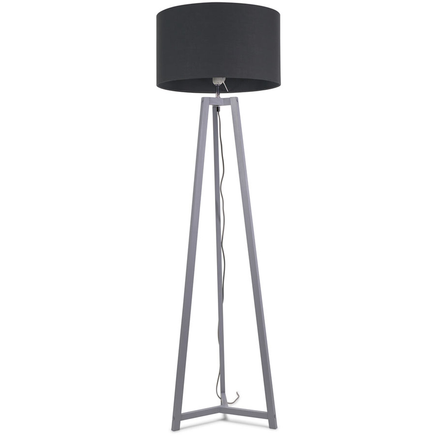 Image of Lottie Grey Wood Floor Lamp Drum&hellip;