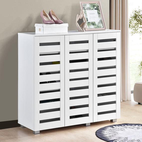 Euston 3 Door Shoe Storage Cabinet Unit