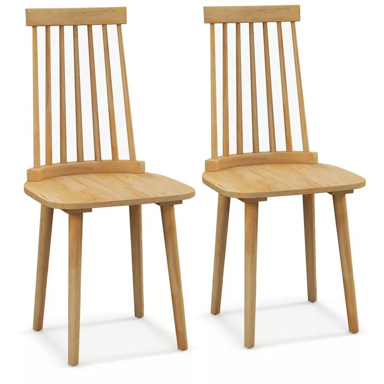 Set of 2 Dining Chairs Sherpa Upholstered Armless Chair with Wood Frame-White