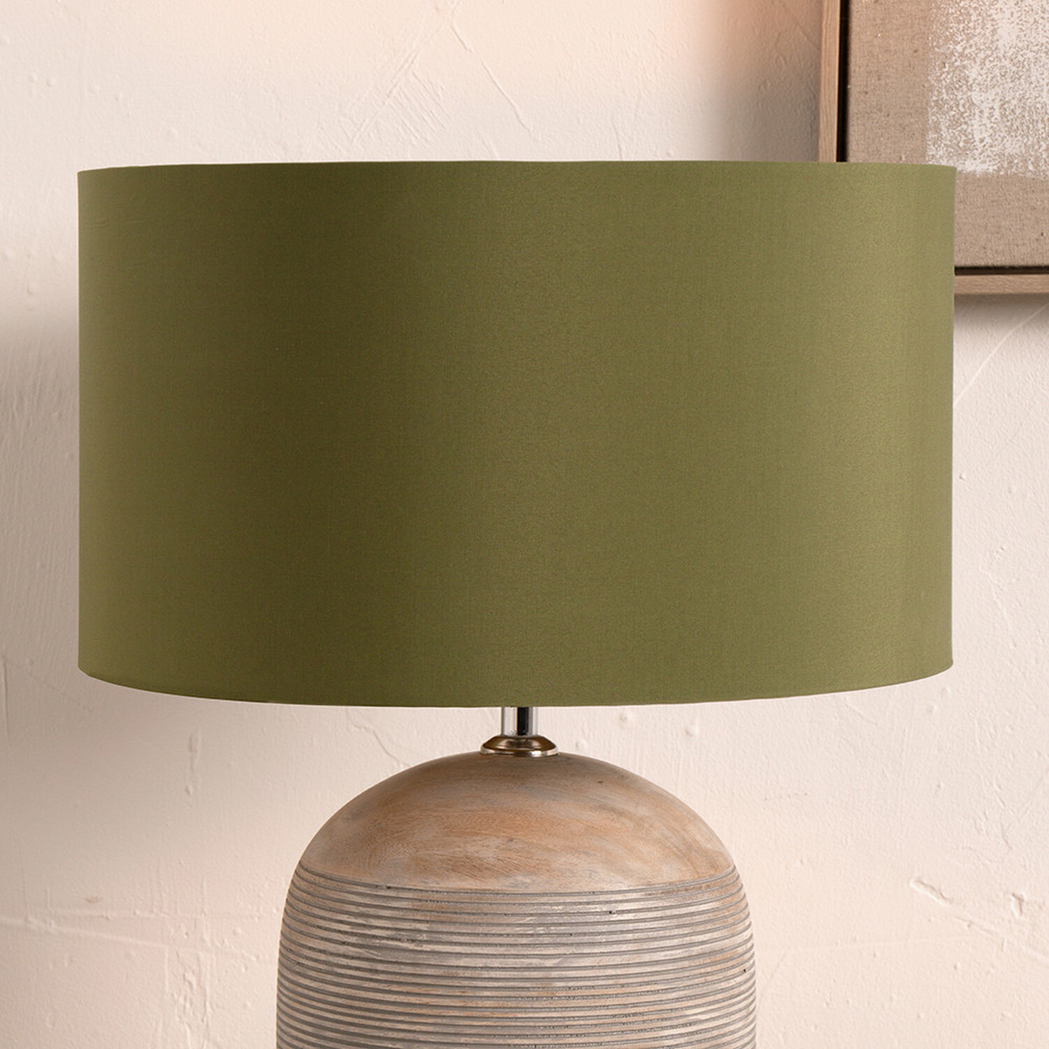 Image of 30cm Poly Cotton Cylinder Table Lamp&hellip;