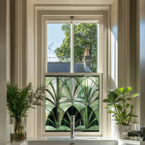 Aldeno Art Deco Stained Glass Privacy Window Film