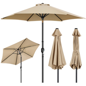 Tan / 270cm Patio Umbrella with 6 Ribs shot 7629783