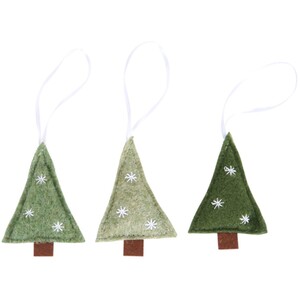 Set of 9 Hanging Felt Tree Decorations