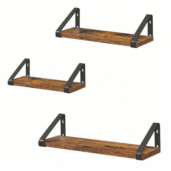 VASAGLE Set of 3 Floating Wall Shelves