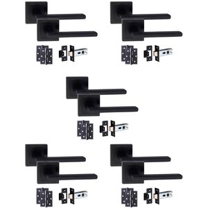Leon Straight Door Handles On Square Rose