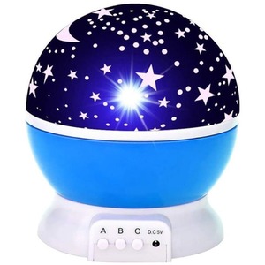 DS Living Moon and Star Projector Night Light for Children Blue