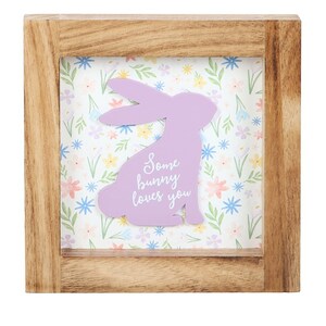 Some Bunny Loves You Wooden Frame Sign For Spring Decor