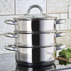 Cooks Professional 3 Tier Stainless Steel Steamer Pan - 16cm Diameter