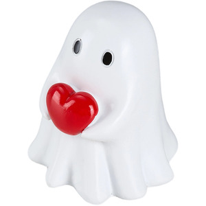 Livingandhome Funny Halloween Ghost Holding Heart Statue Ornament