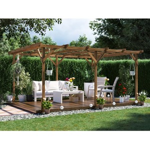 13x10ft Dunster House Wooden Pergola Plant Frame Utopia