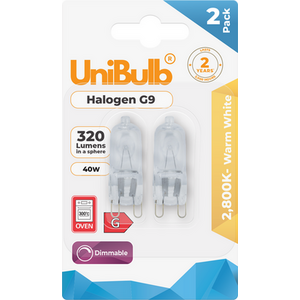 UniBulb Halogen G9 Capsule 320lm 40W 2800K
