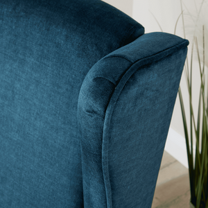 Dark Blue Helena Traditional Accent Armchair High Back Occasional Wing Back Design shot 11253664