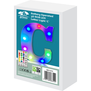St Helens Battery Operated RGB Letter C With Remote Control