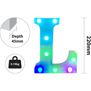 St Helens Battery Operated RGB Letter L With Remote Control