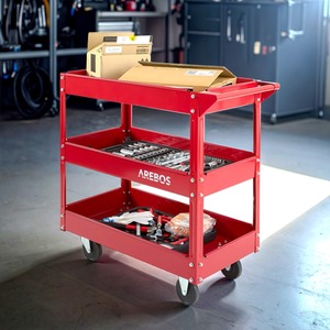 Workshop Tool Trolley with 3 Shelves - set of 2