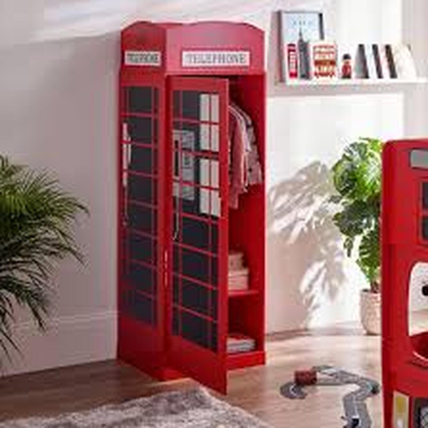 London Telephone Box Wardrobe - Red