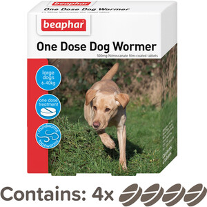 Beaphar One Dose Wormer Tablets For Large Dogs
