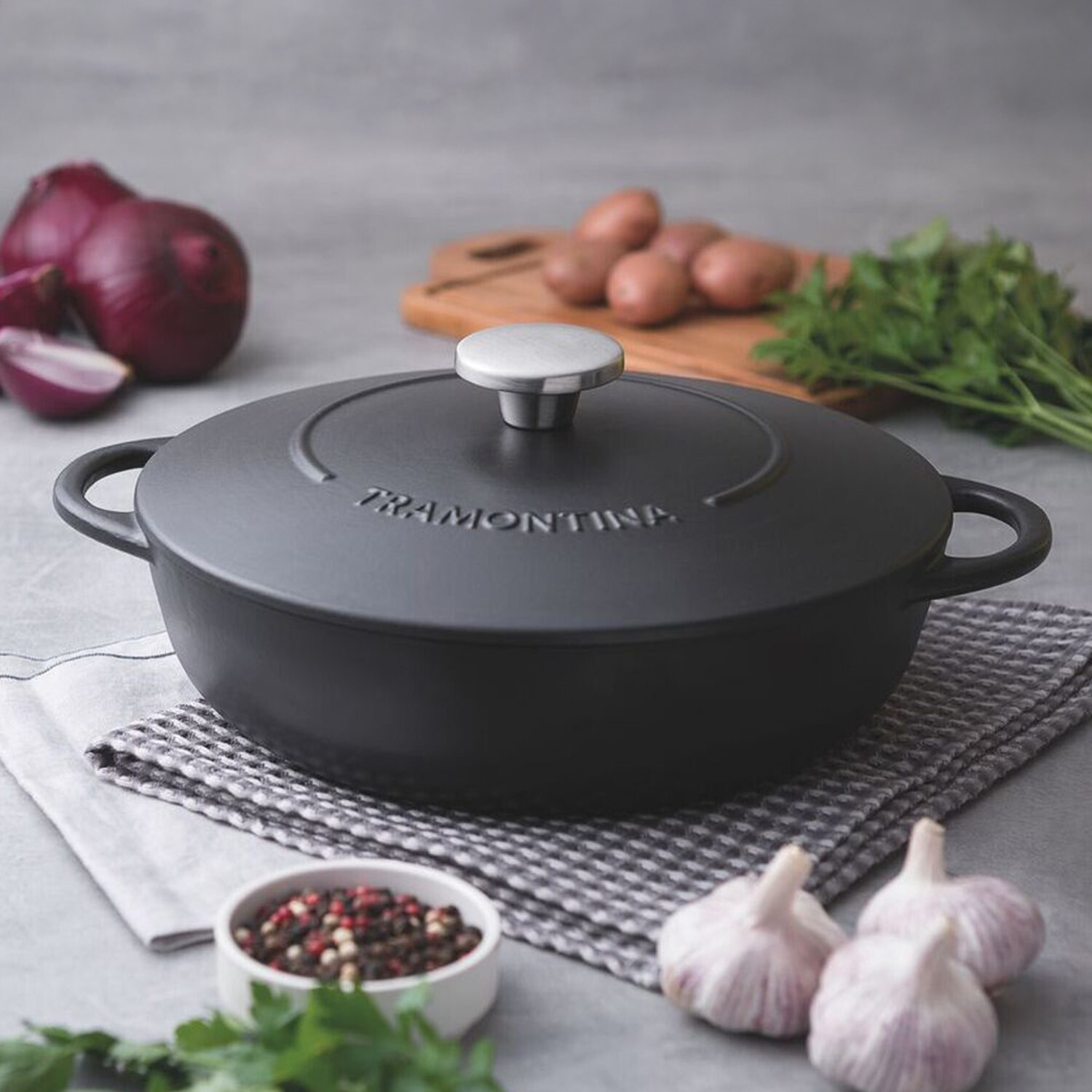 Image of Tramontina Enamelled Cast Iron Shallow Casserole&hellip;