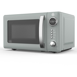 RetroRevive Digital Microwave Grey