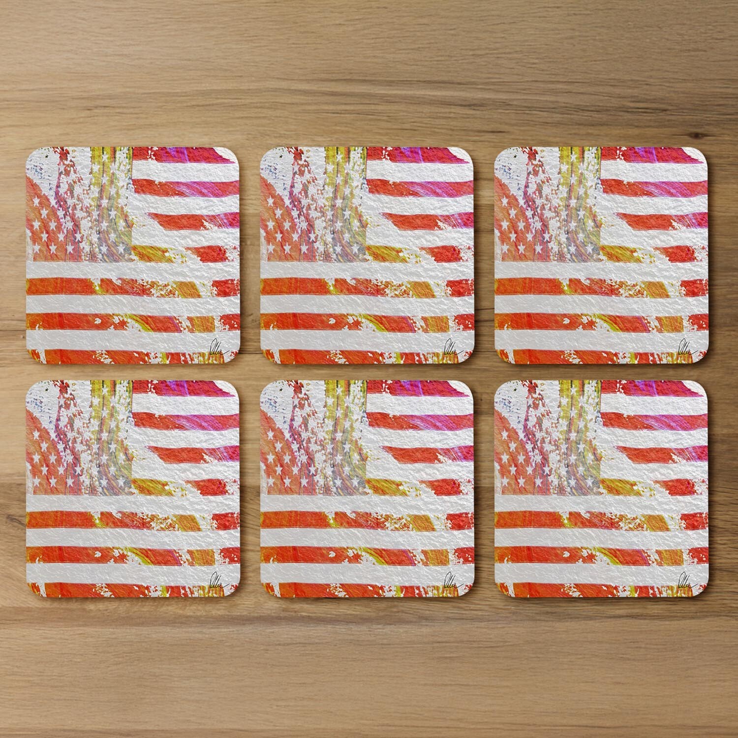 American Flag Flare Coaster - Red