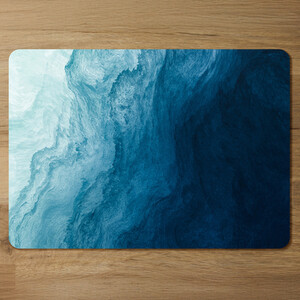 Abstract blue liquid fluid Designer Placemat Set