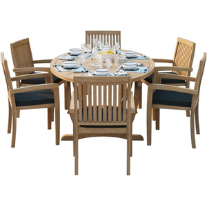 Rimini Teak Garden Dining Table and 6 Seat Chair Set