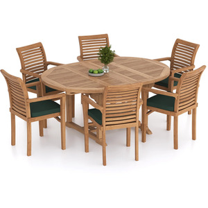 Seville Teak Garden Dining Table and 6 Seat Chair Set