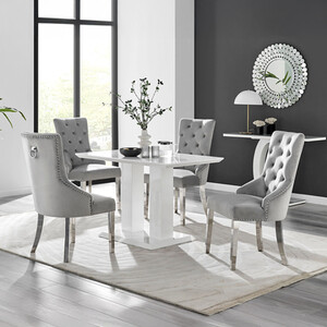 White Imperia 4 Table and 4 Belgravia Chairs