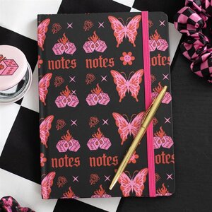Flaming Butterfly A5 Notebook Y2K Butterfly Icon Design, Lined Pages