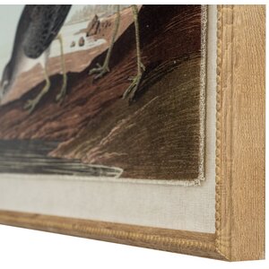 Flora Fauna Snipes on Linen Wall Art with Beaded Frame
