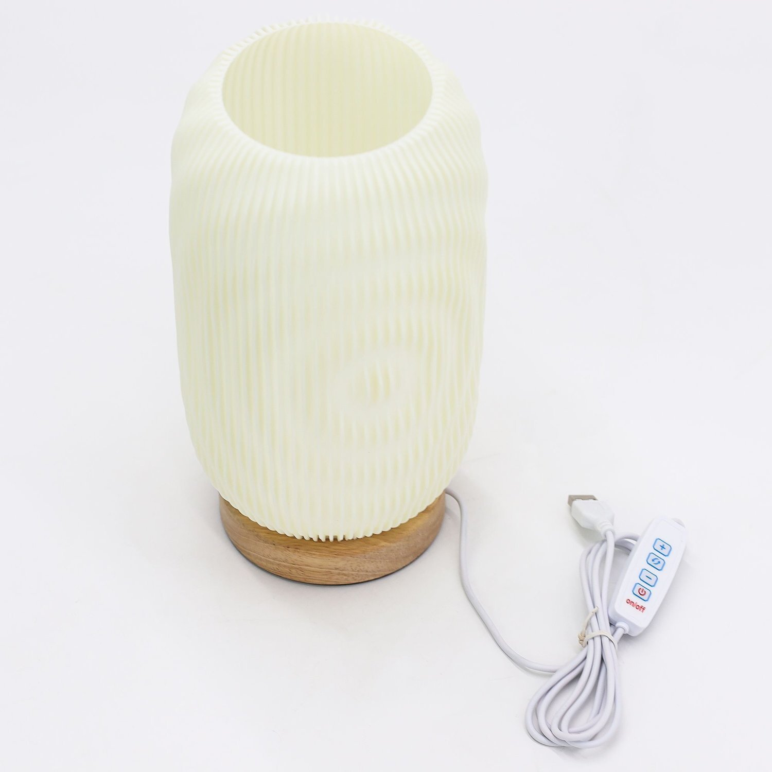 Modern Twisted New Wave Usb Lamp Brightness Settings - Off White