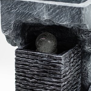 Grand Water Feature with Color Changing Crystal Ball Modern Rock Design