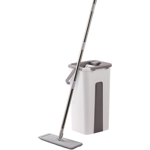 Wet Dry Flat Mop Bucket Set with 3Pads