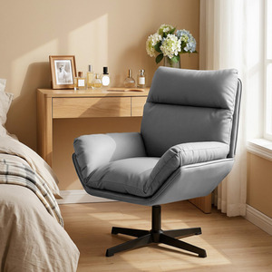 HOMCOM Swivel Armchair with Footstool, Rocking Accent Chair