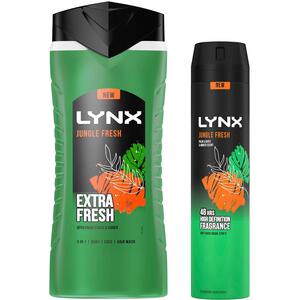 Lynx Jungle Fresh Shower Gel 500ml & 48H Body Spray 250ml Bundle