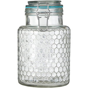 Apiary Textured Glass Jar with Blue Seal 1300ml