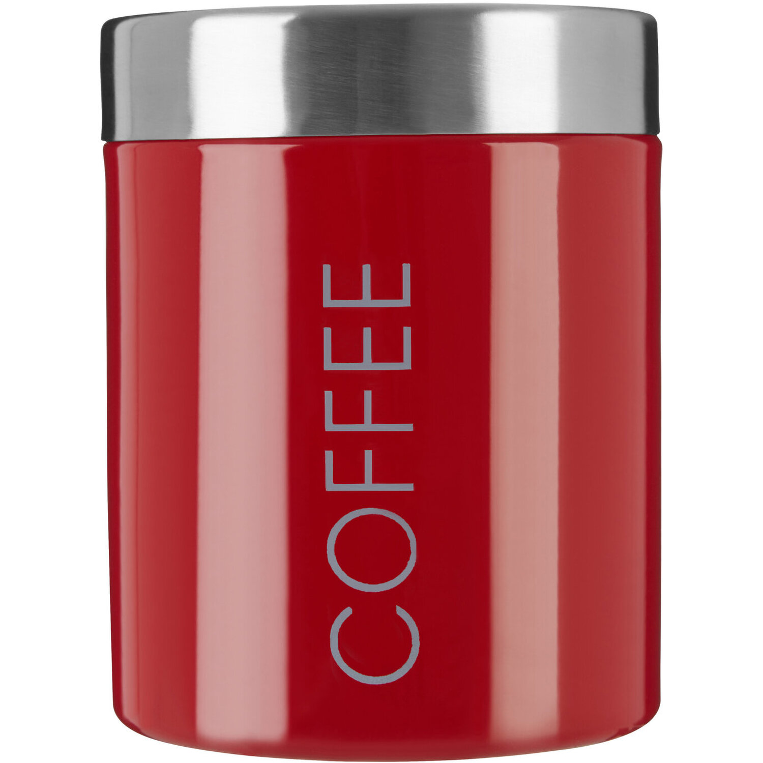 Red Enamel Coffee Canister - Red