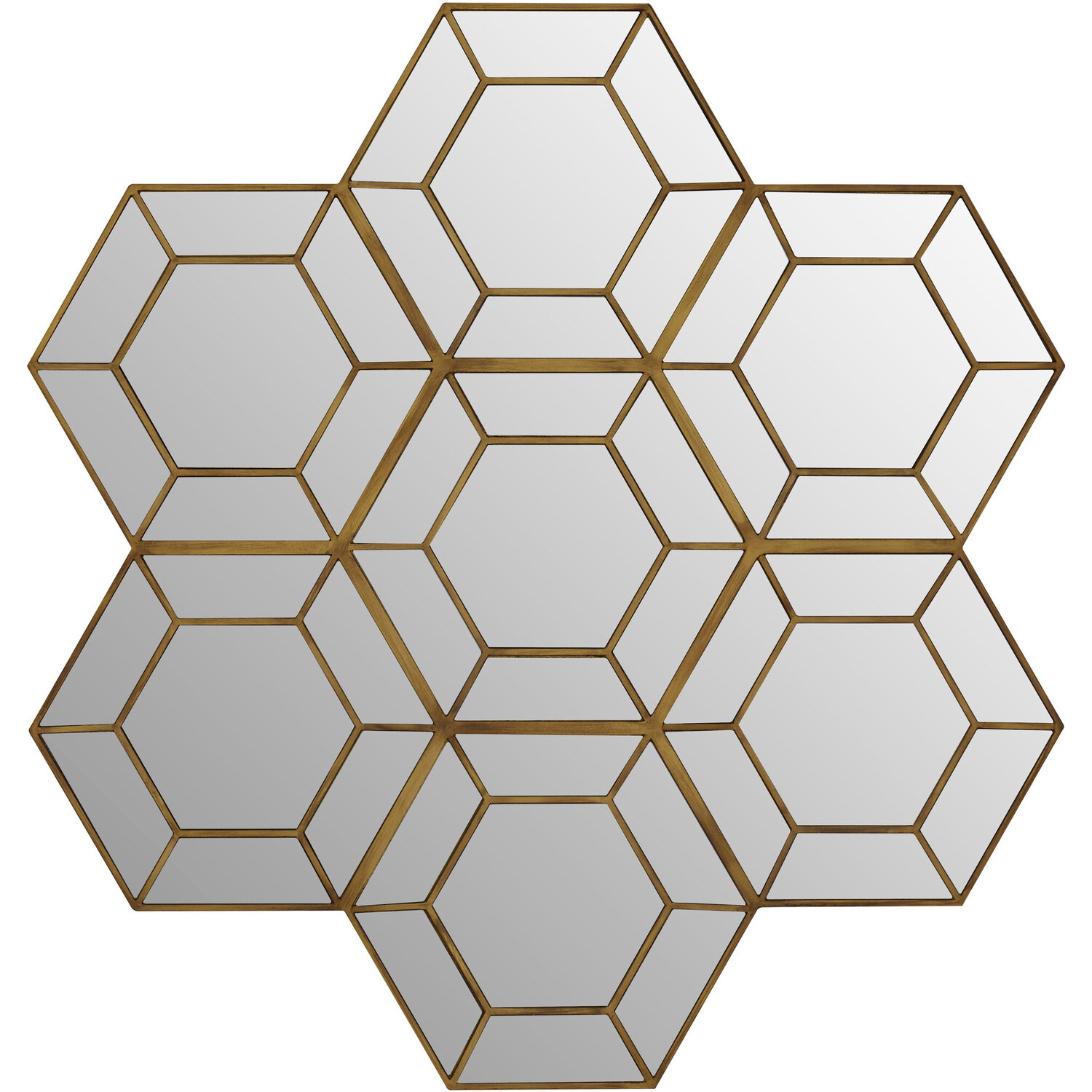 Cocoa Concentric Frame Round Wall Mirror - Gold