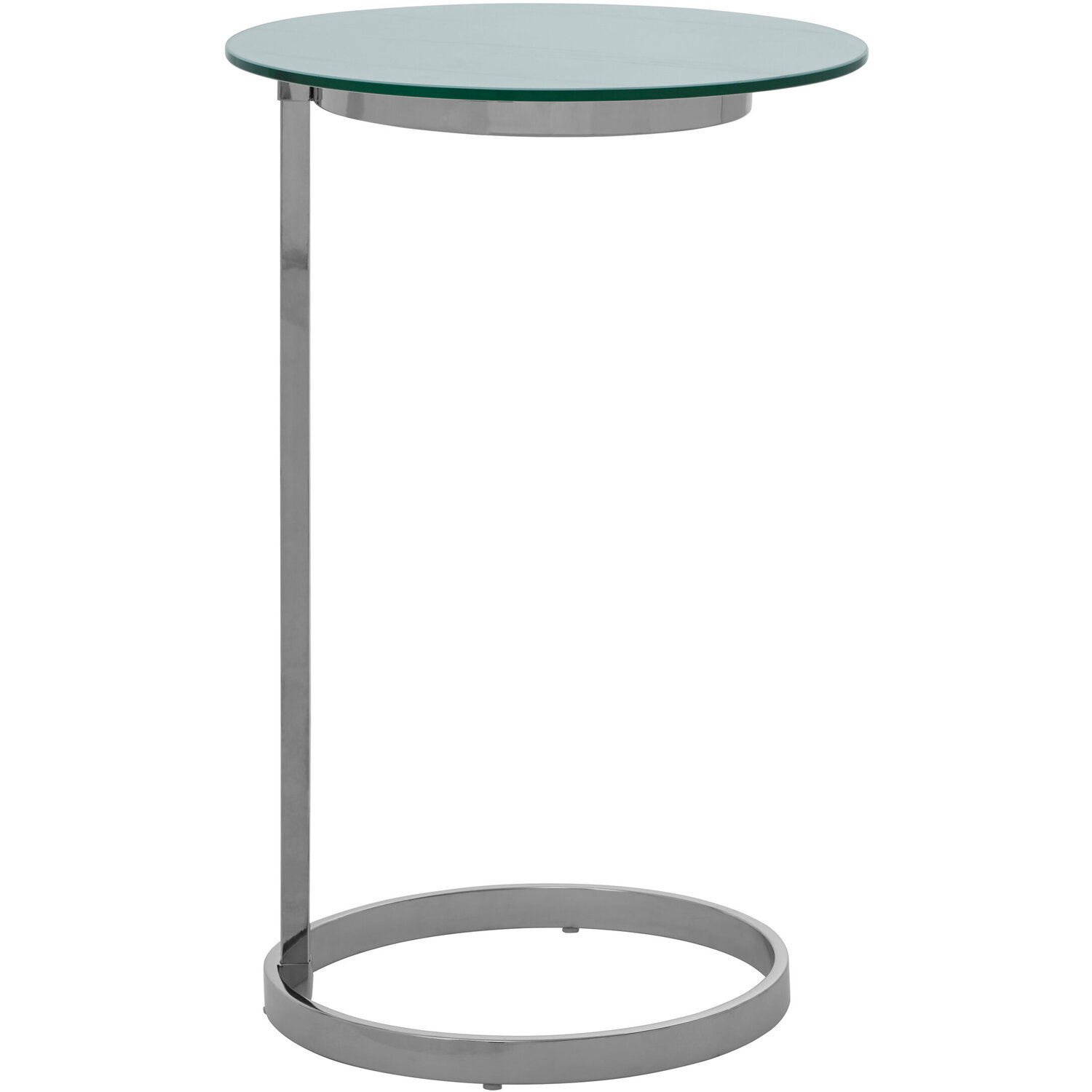Oria End Table With White Marble Effect Top - Silver