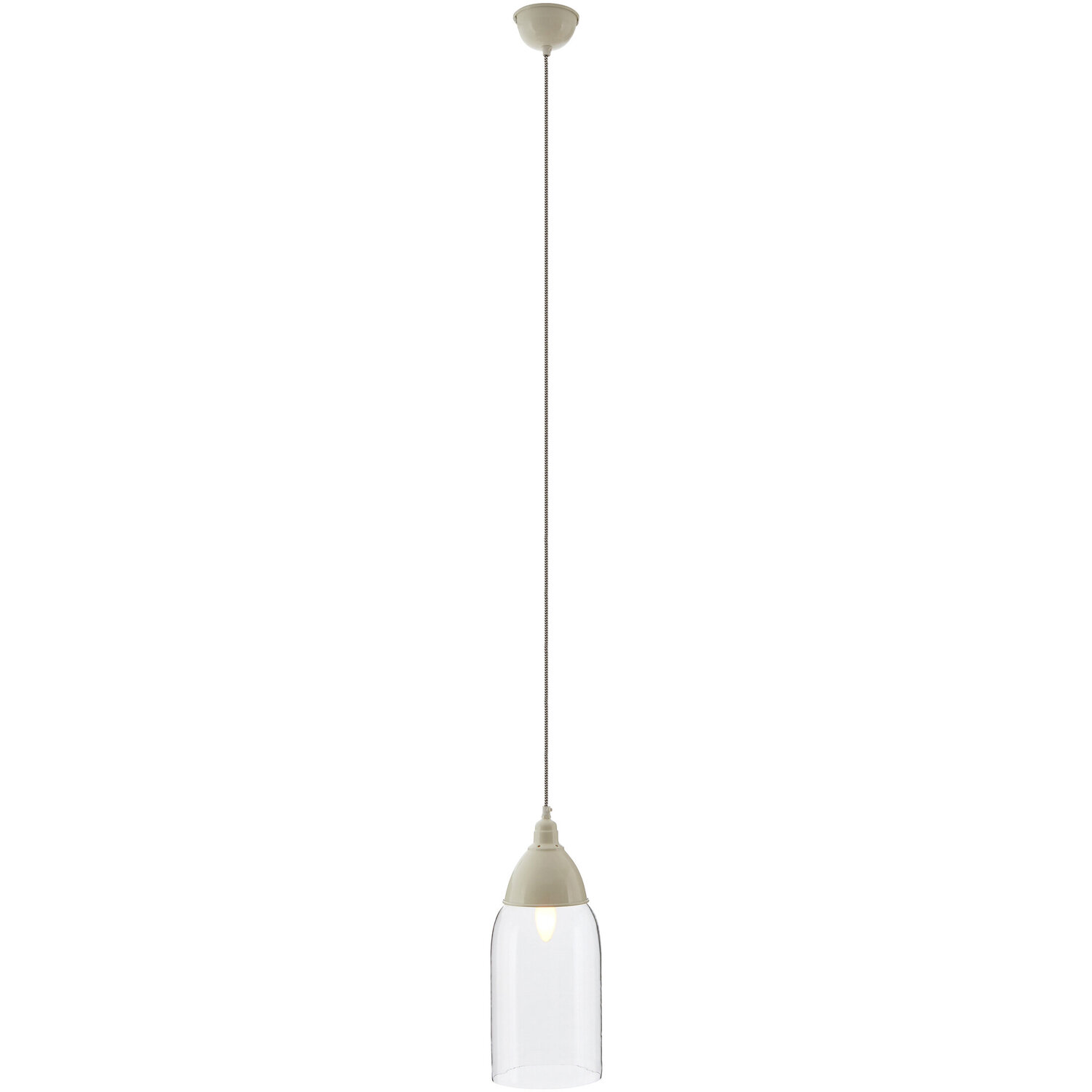 Oslo White Glass and Iron Pendant Light - White