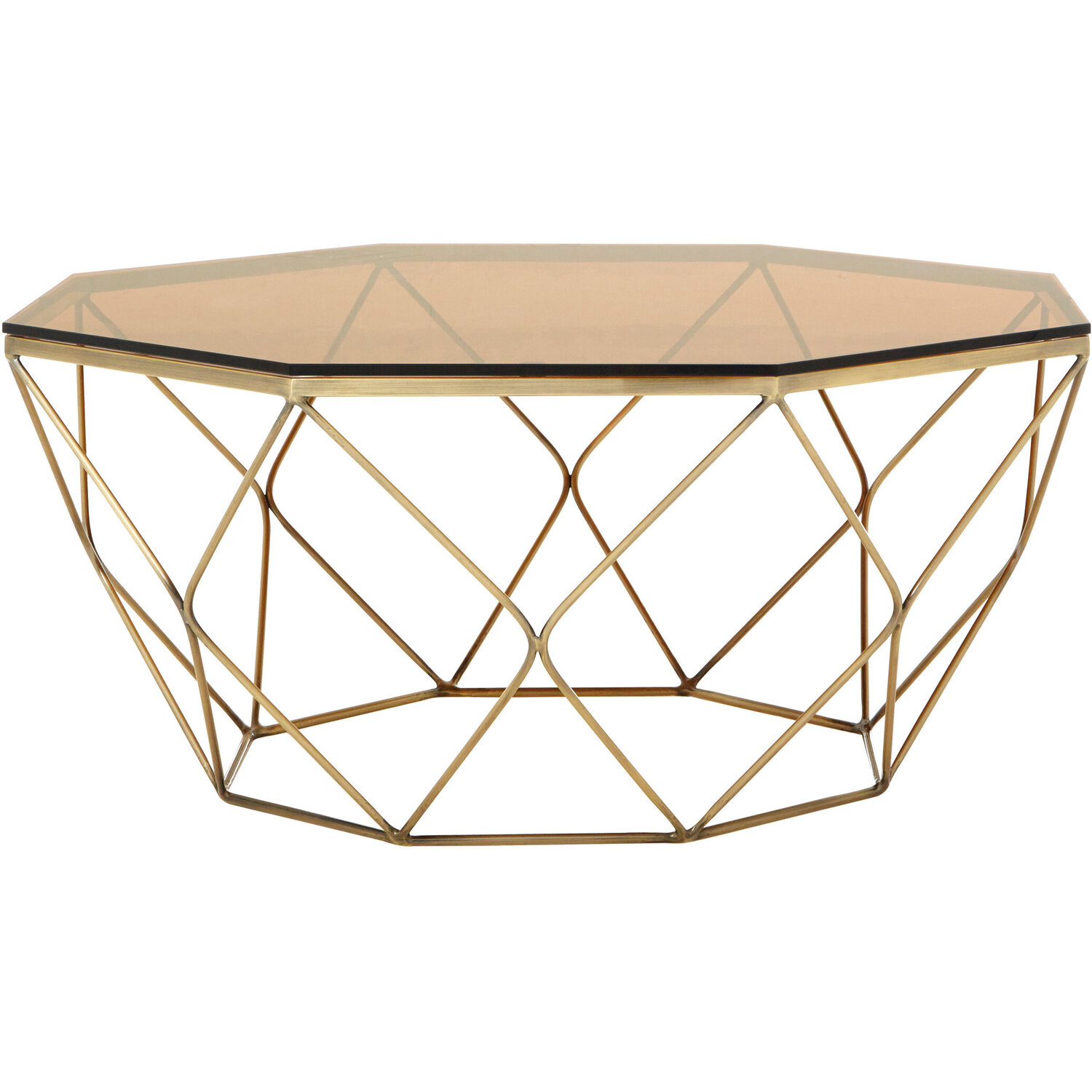 Allure Brushed Bronze Tapered Coffee Table - Brown