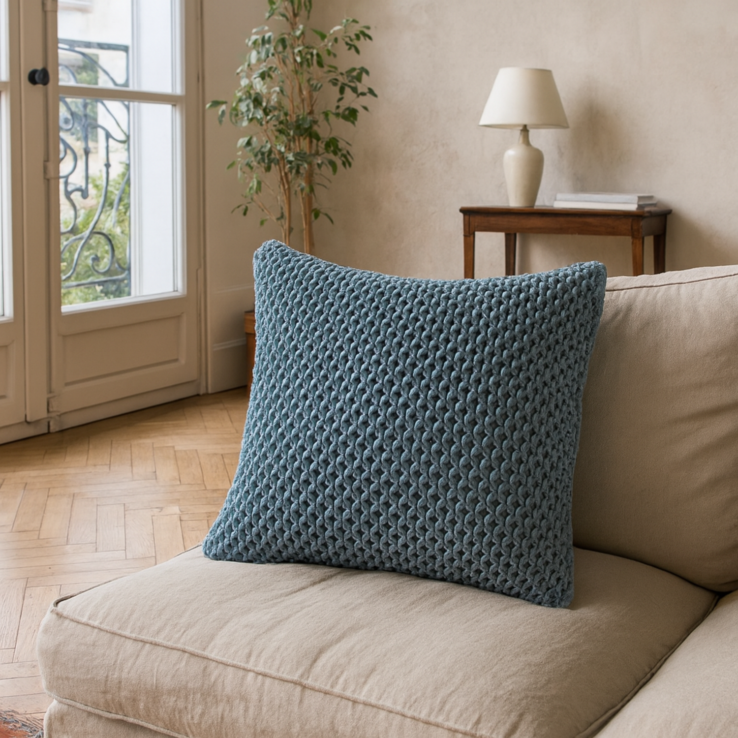 Set of 2 Abbotsbury Handwoven Cushions - Blue