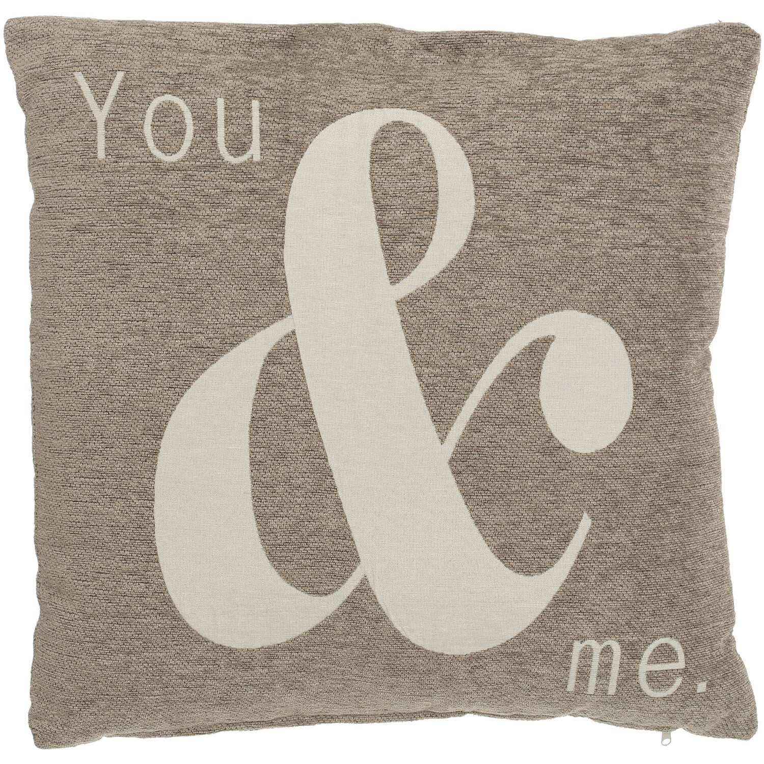 Words 'You & Me' Natural Cushion - Natural