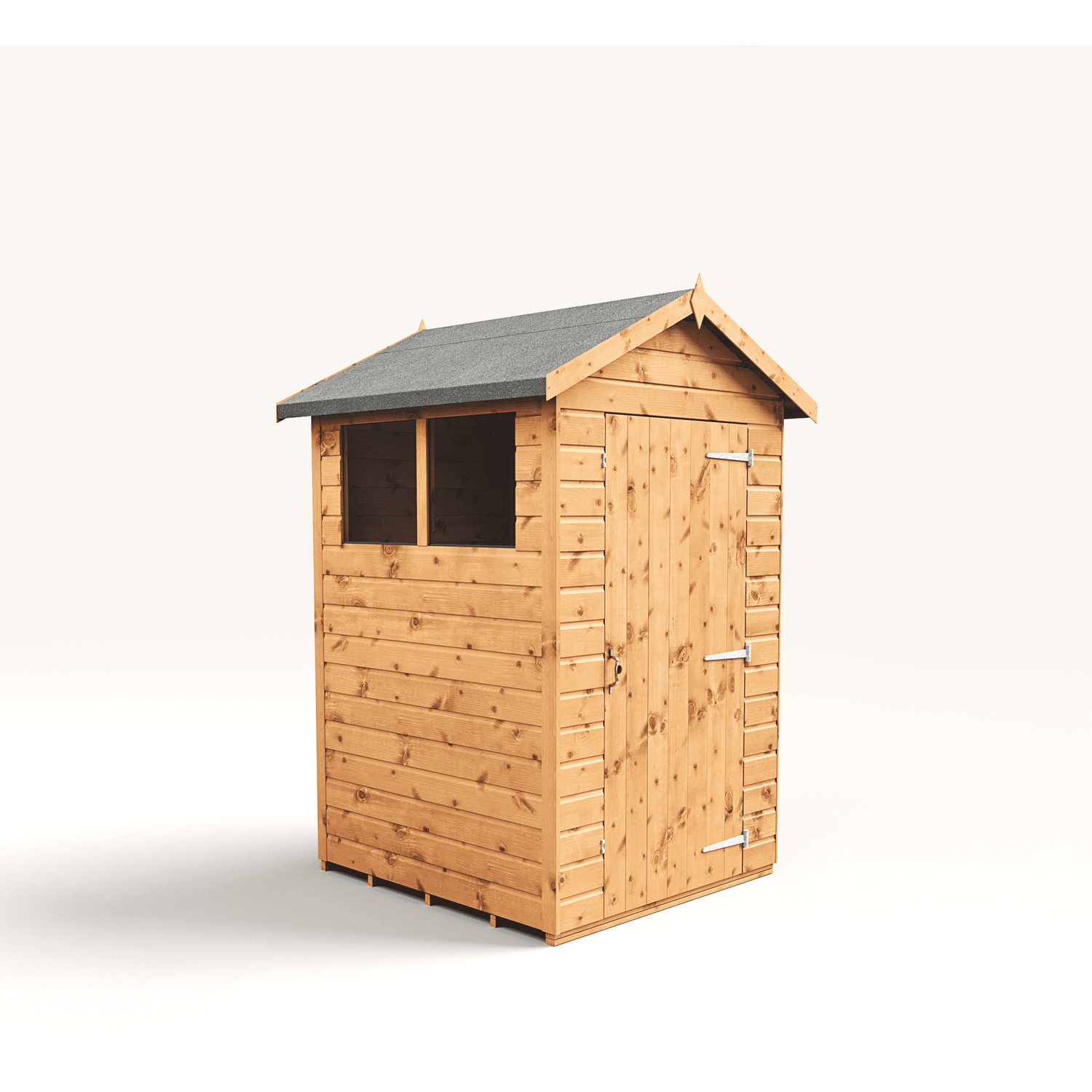 Empire 4x4 Modular Apex Garden Shed with a Single Door & Windows - Brown